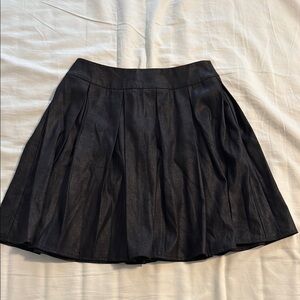 Saks Fifth Avenue Black Pleated Skater Mini Skirt